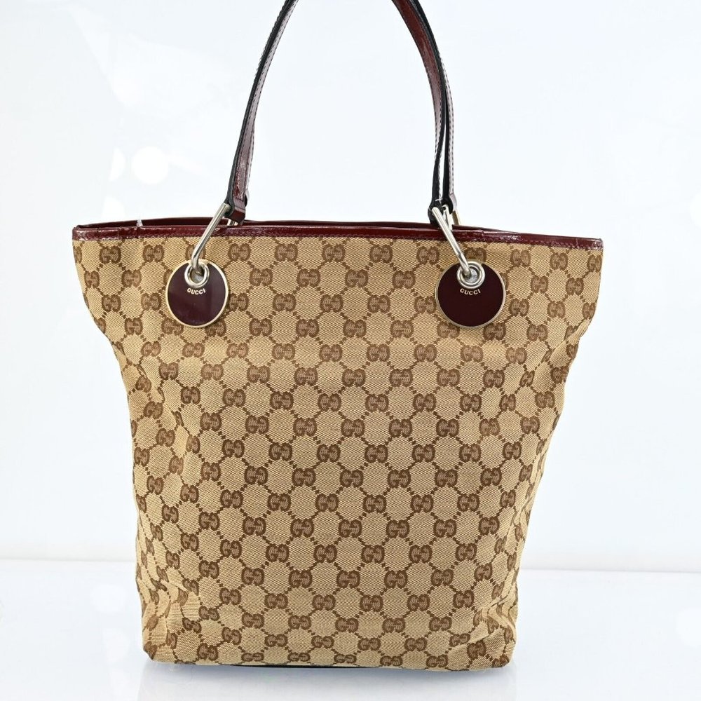 Auth Gucci Gg Shoulder Bag Brown Canvas #44160G17B